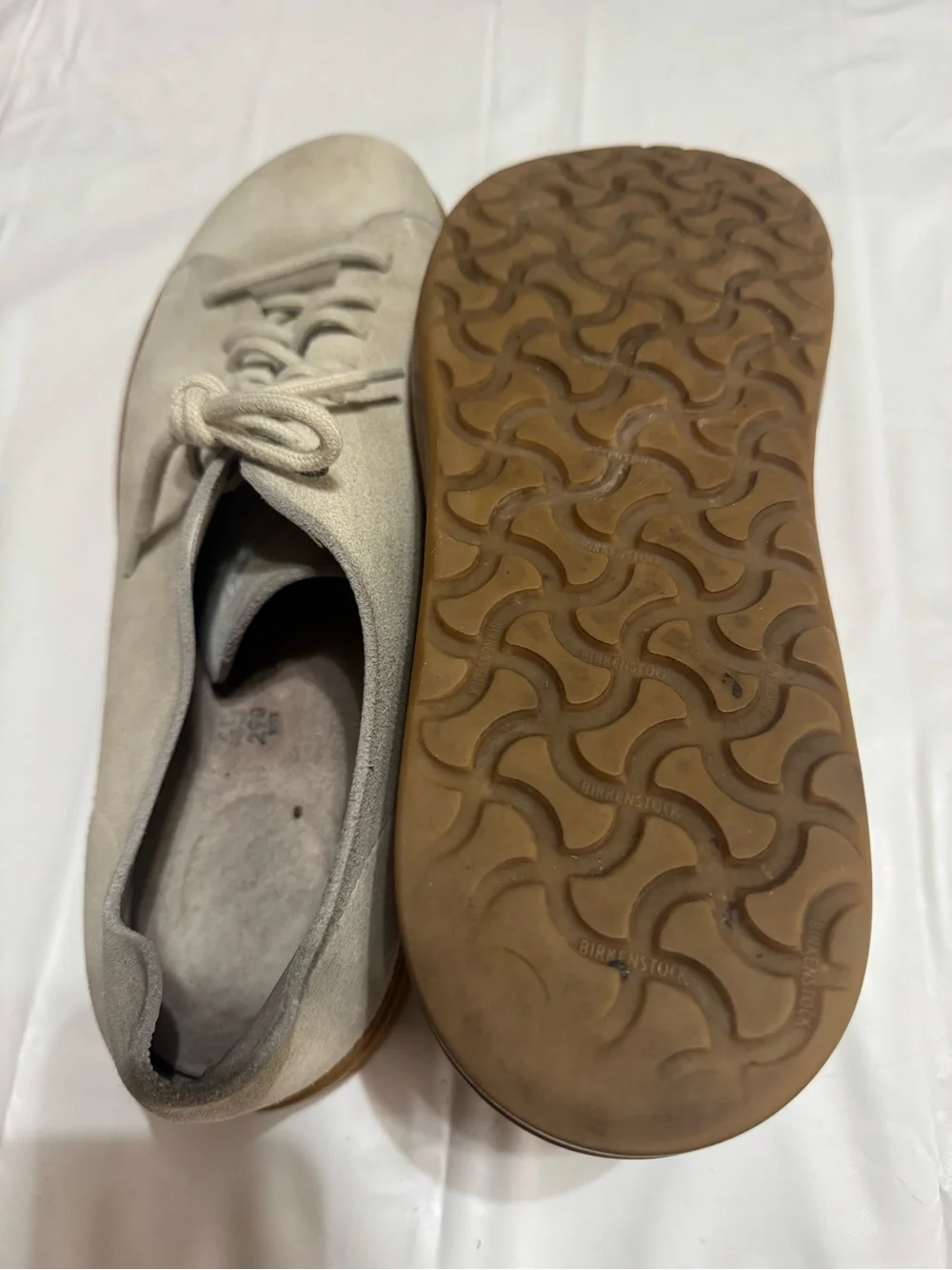 Birkenstock Men's Suede Sneakers in Light Beige with Gum Sole